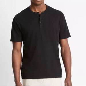 VINCE Henley Pima Cotton Tee
